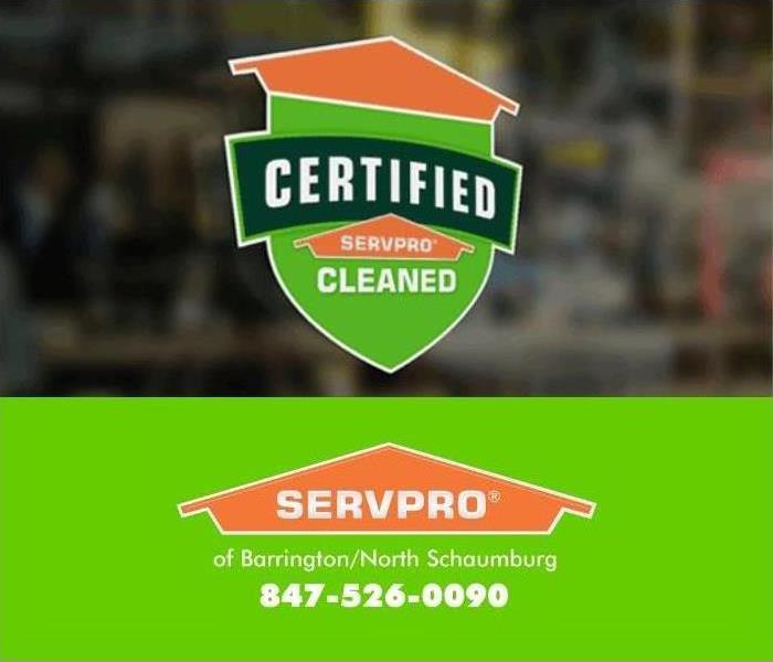 Certified: SERVPRO Cleaned sticker on window 